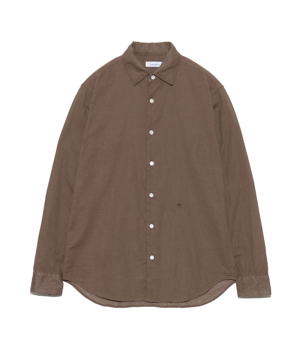 nanamica◆Classic Fit Shirt/長袖シャツ/1/ポリエステル/ブラック/オンブレCK/S24FG052 nanamica SHIRT Classic Fit Shirt Online Shop to Worldwide