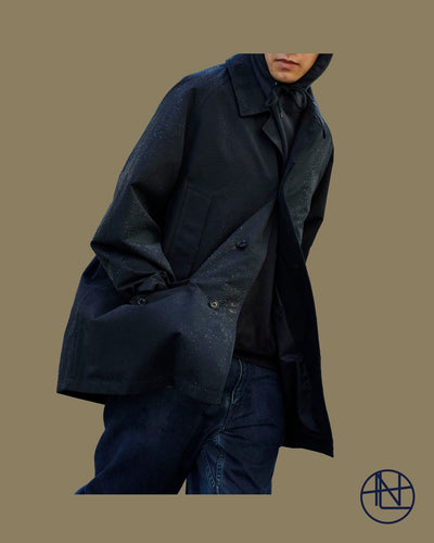 nanamica boy in Daikanyama Vol. 22 "2-layer GORE-TEX Soutien collar coat stays smooth and comfortable."