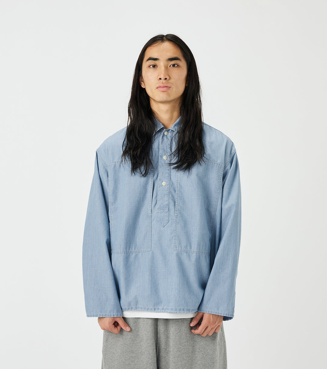 Chambray Pullover Shirt Jacket – nanamica NEW YORK