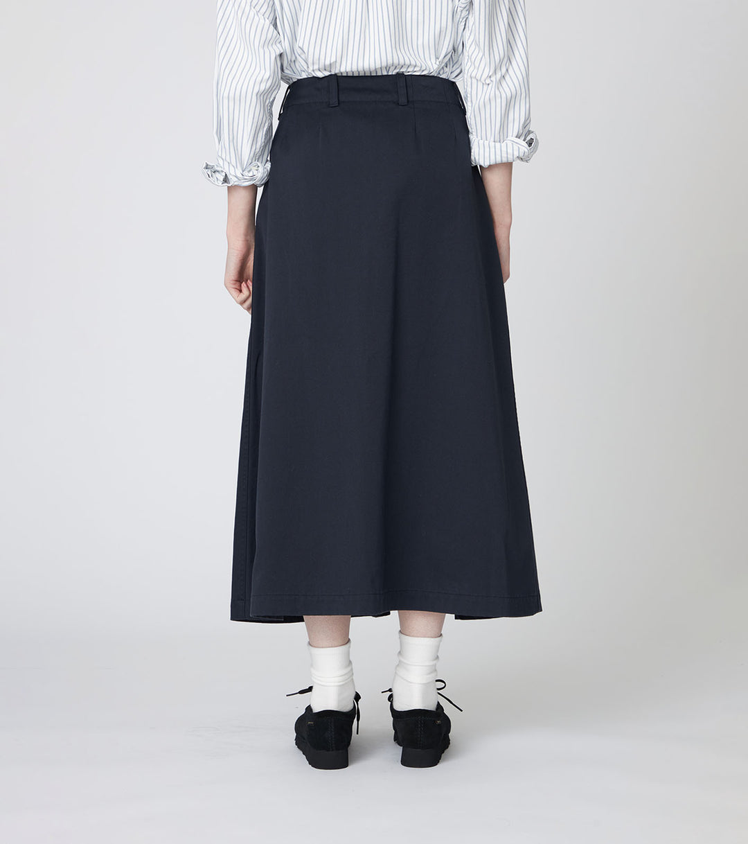【in a row】Midi chino skirt Factory: Chino Midi Skirt For Women