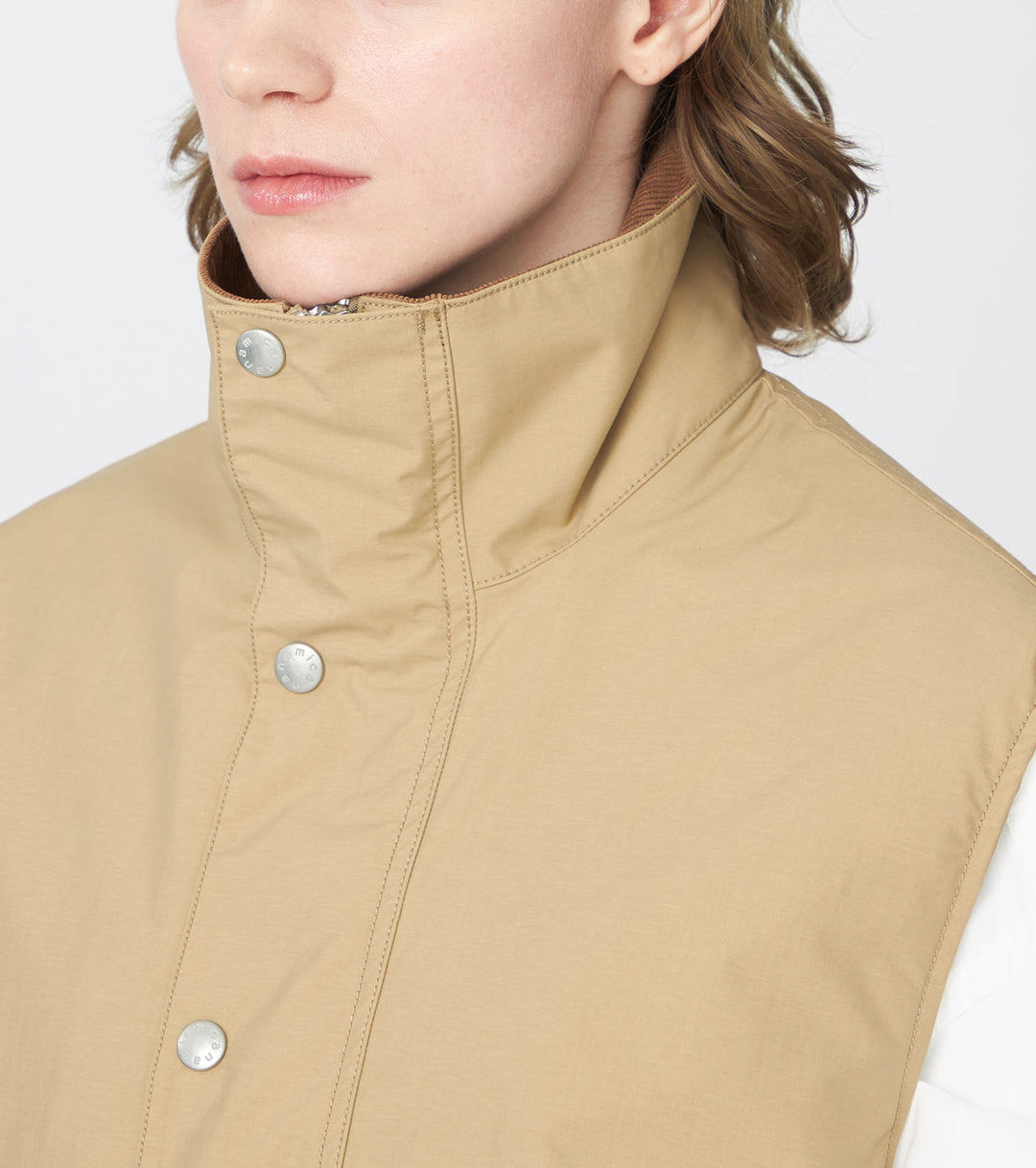 Eaphi nep mix vest coat beige 2
