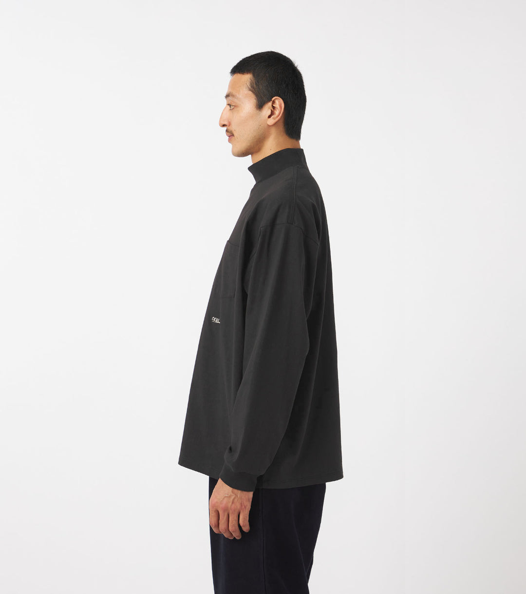 トップス nanamica L/S Mock Neck Tee Black OOAL Mock Neck L/S Tee – nanamica NEW YORK