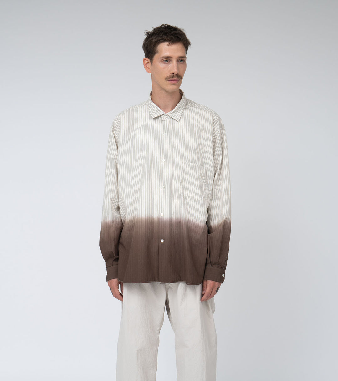 Regular Collar Wind Shirt in Off White