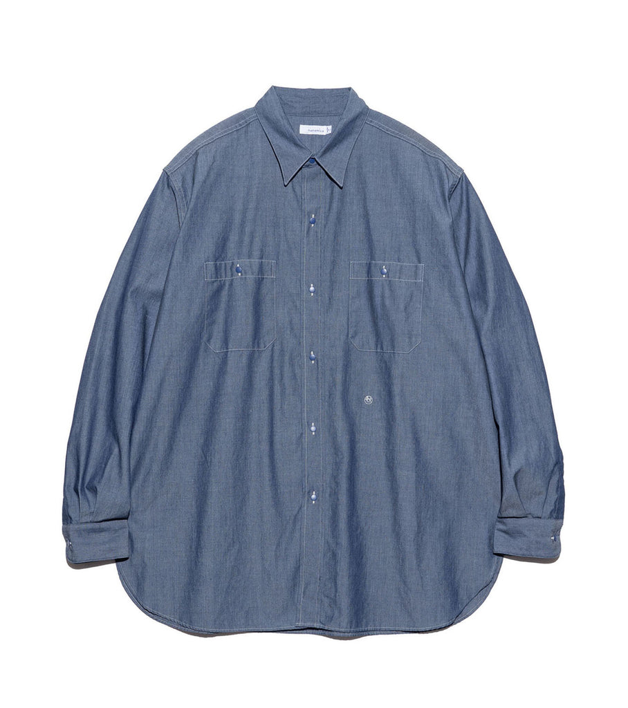 トップス nanamica band collar chambray shirt Regular Collar Chambray Shirt – nanamica NEW YORK