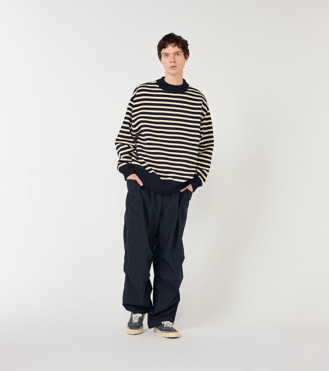 Coming Soon] Mock Neck Stripe Sweater – nanamica NEW YORK