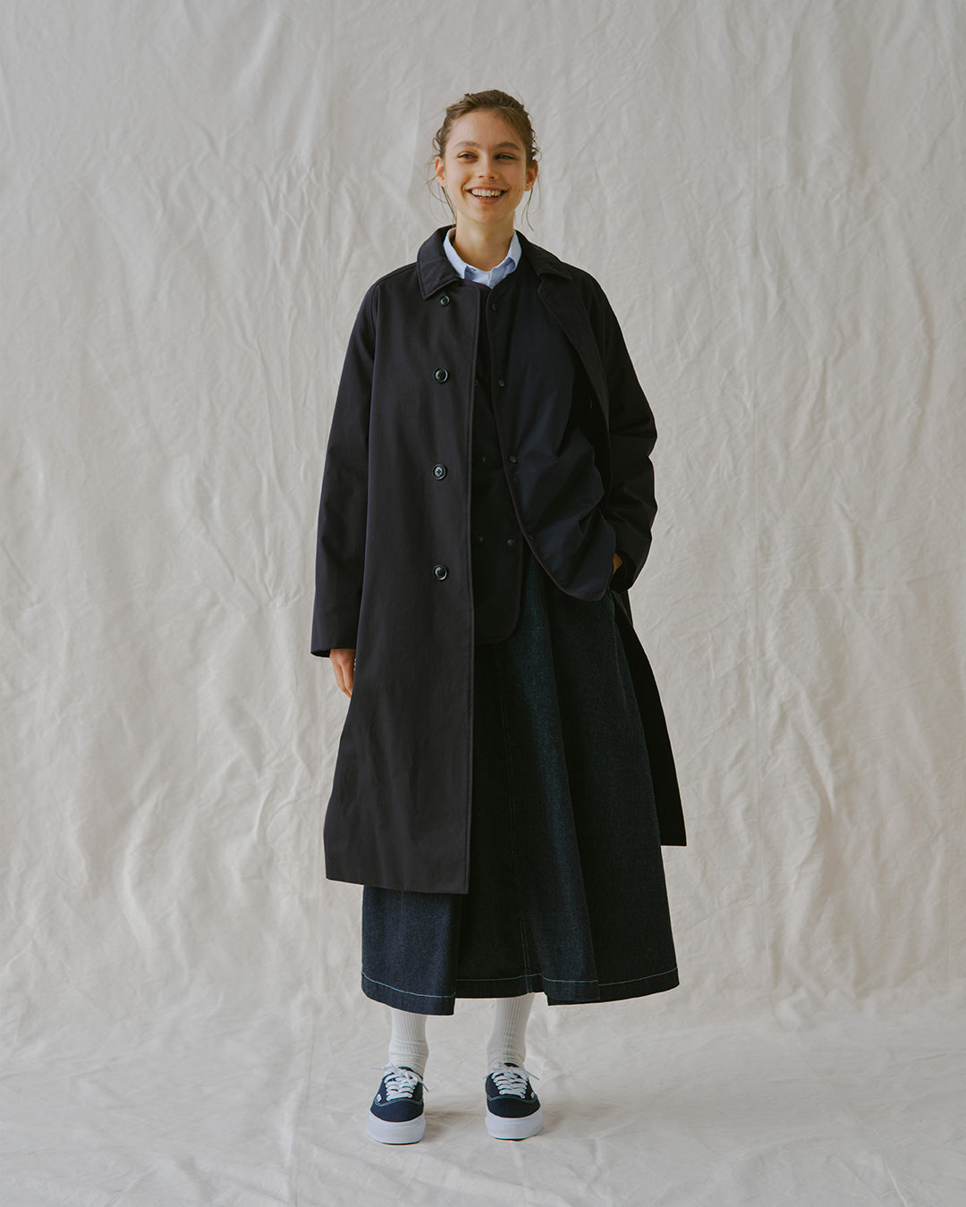nanamica ノーカラージャケット SMALL ブラック nanamica / ONLINE STORE