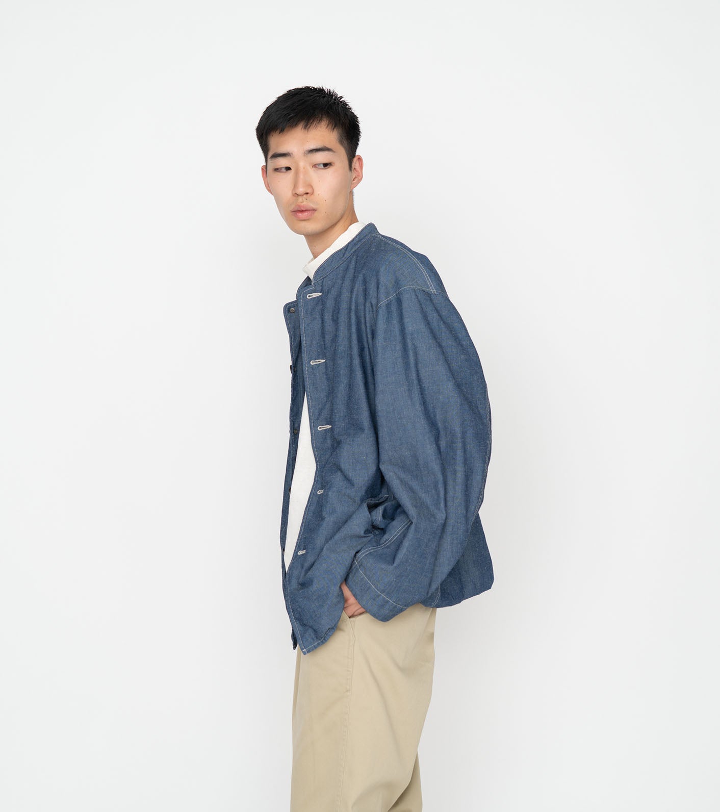 Chambray Band Collar Jacket – nanamica NEW YORK