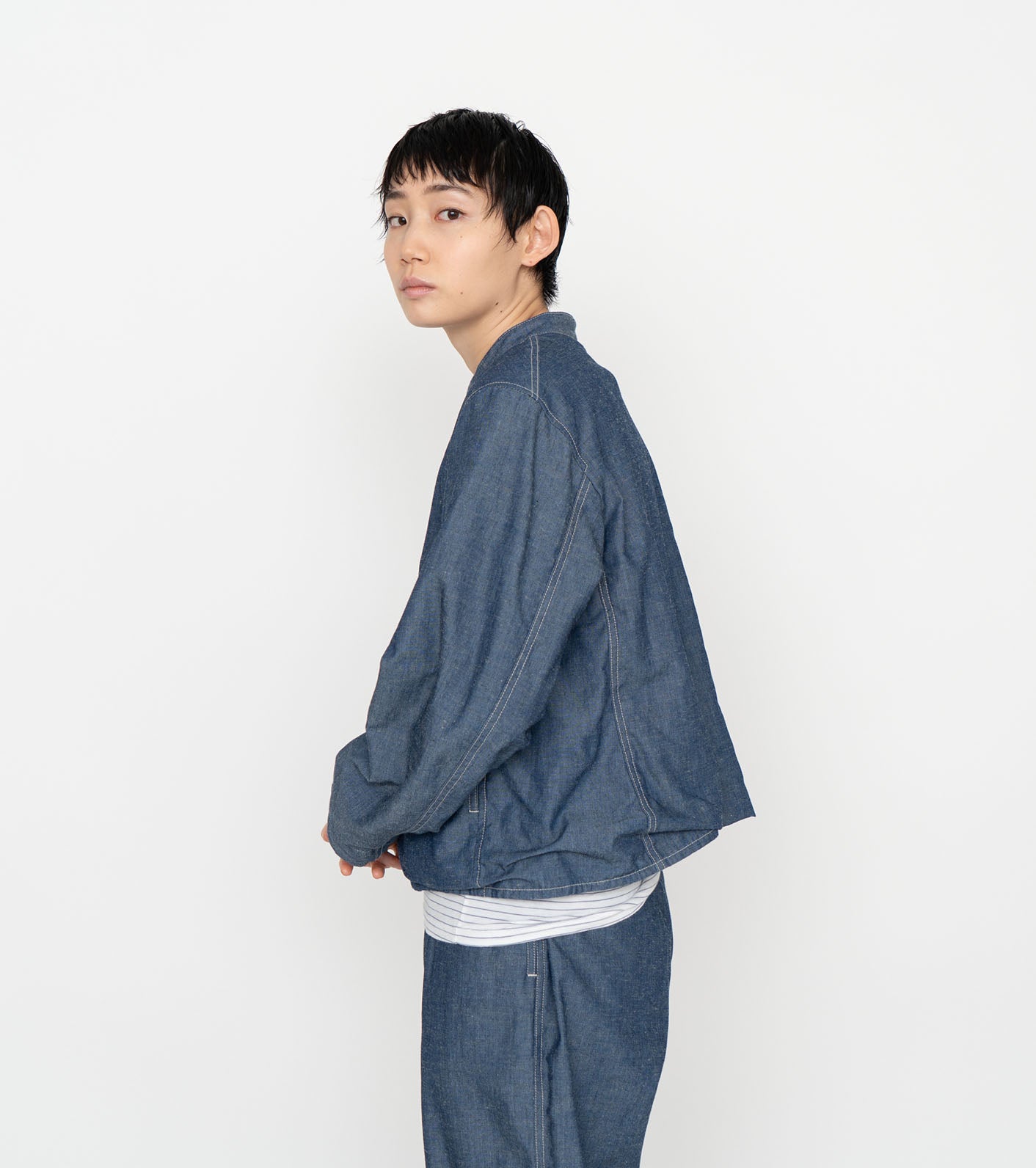 Chambray Band Collar Jacket – nanamica NEW YORK